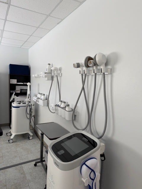 CoolSculpting treatment room with applicators